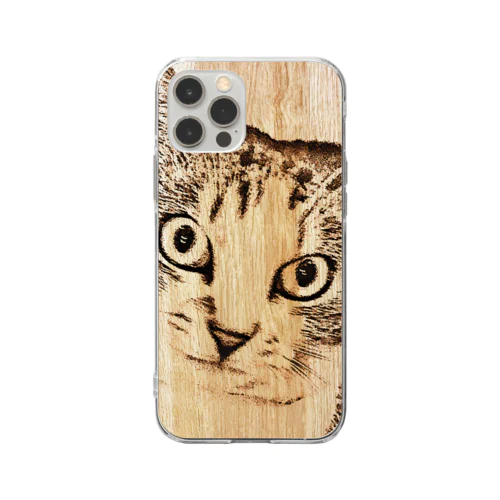 スケッチ風の猫さん Soft Clear Smartphone Case