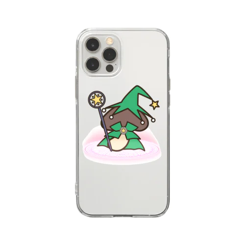 ほし☆しいたけ(グリーン) Soft Clear Smartphone Case