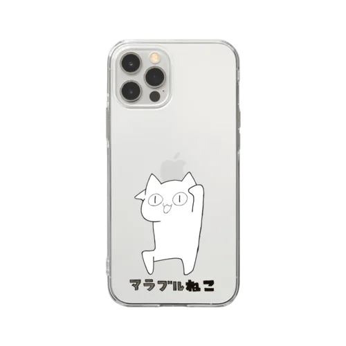 アラブルねこ(戦)ロゴ1 Soft Clear Smartphone Case