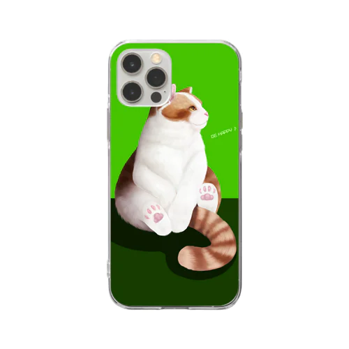 猫のひととき（green） Soft Clear Smartphone Case
