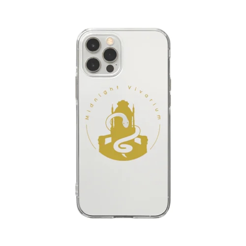 真夜ビバロゴ（ゴールド） Soft Clear Smartphone Case