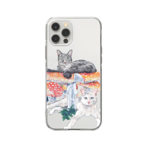 きのこねこ Soft Clear Smartphone Case