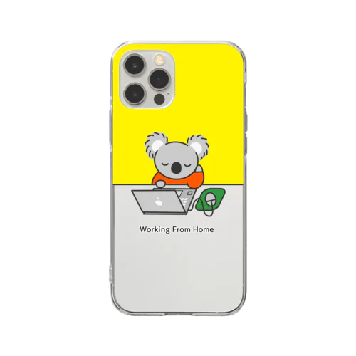コアラさんのリモートワーク(カラー) Soft Clear Smartphone Case