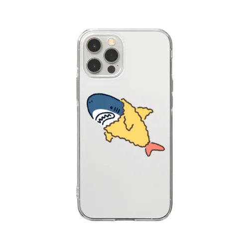 サメは海老天ごっこがお好き Soft Clear Smartphone Case