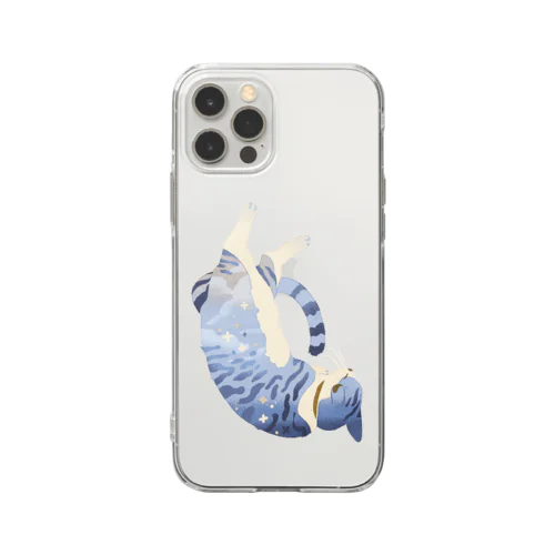 夜空サバトラネコ Soft Clear Smartphone Case