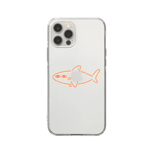 目が据わったサメ Soft Clear Smartphone Case