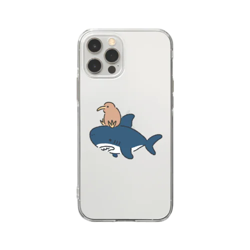 キーウィ・オン・シャーク Soft Clear Smartphone Case