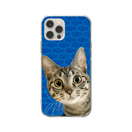 キジトラ猫の鶉（うずら） Soft Clear Smartphone Case