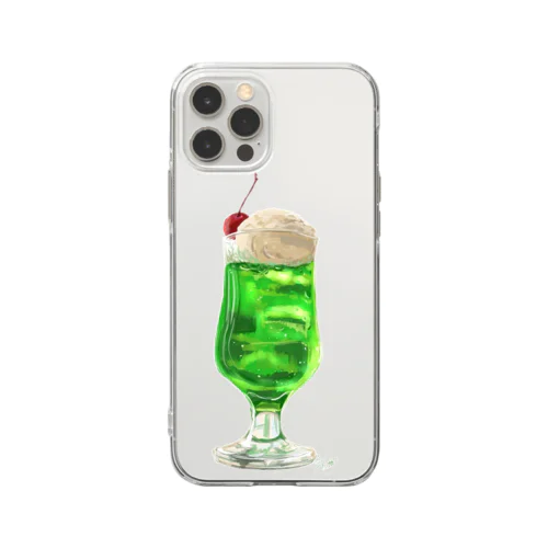メロンクリームソーダ Soft Clear Smartphone Case