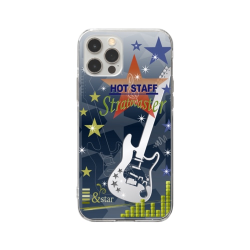 星＆ストラトキャスターギター Soft Clear Smartphone Case