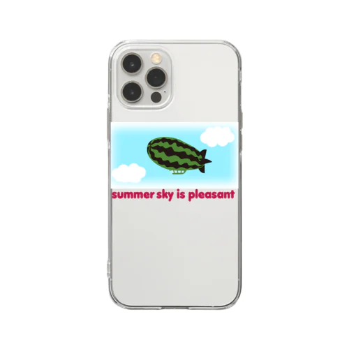 スイカ飛行船 Soft Clear Smartphone Case