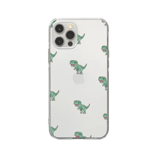 恐竜の大群 Soft Clear Smartphone Case