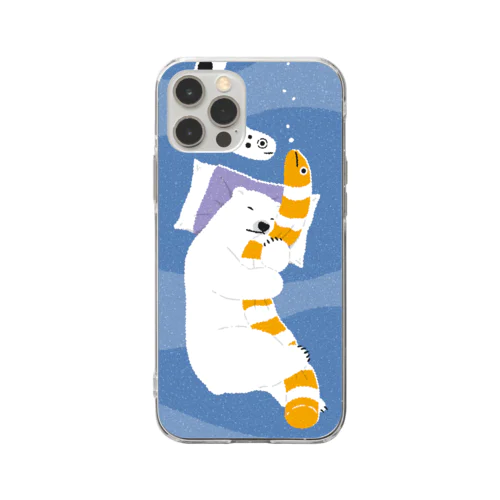 眠りシロクマ Soft Clear Smartphone Case