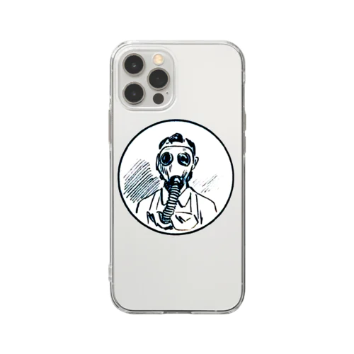 防毒マスク夫人 Soft Clear Smartphone Case