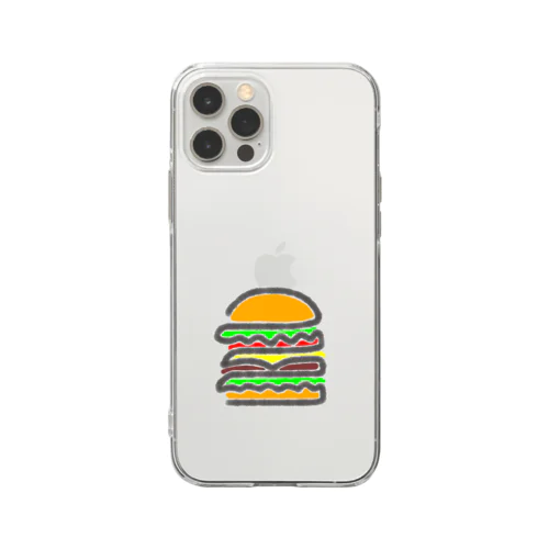 hamburger  カラフル Soft Clear Smartphone Case