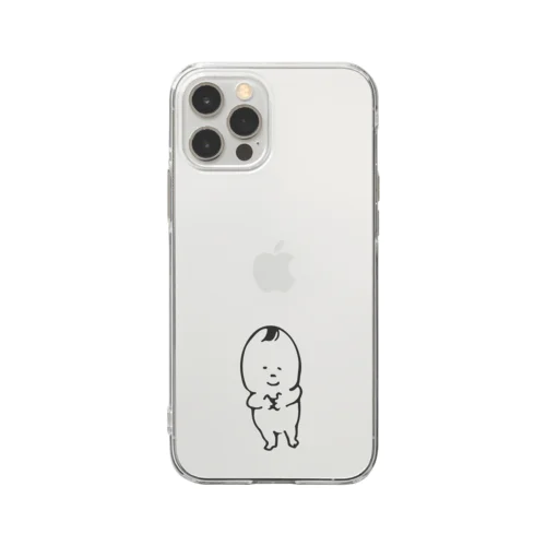 もじもじさん（黒） スマホケース Soft Clear Smartphone Case