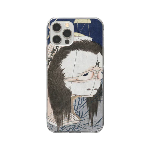 「お化け提灯」 葛飾北斎 百物語 お岩さん1831～32 Soft Clear Smartphone Case