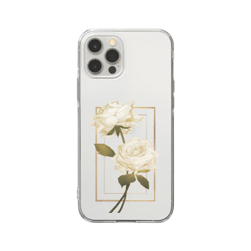 White rose Soft Clear Smartphone Case