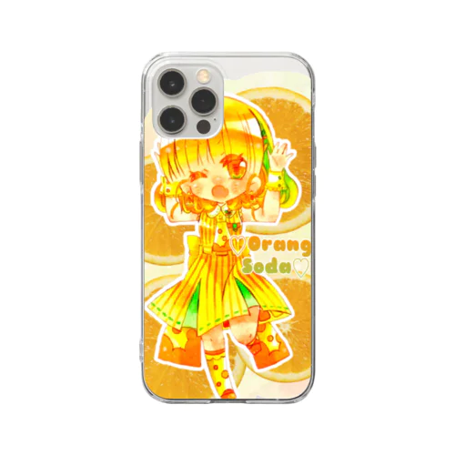 オレンジソーダちゃん Soft Clear Smartphone Case