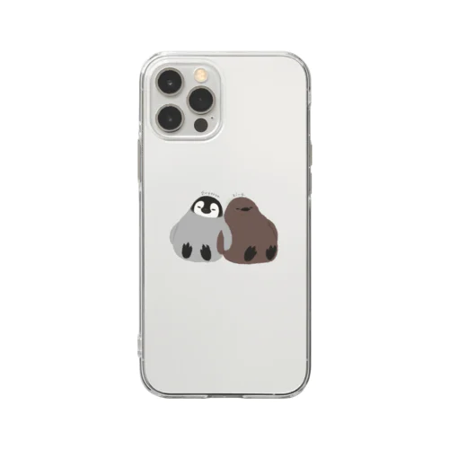 コウテイペンギンとキングペンギン Soft Clear Smartphone Case