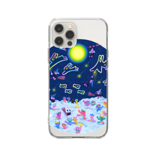 秋の夜空ショー Soft Clear Smartphone Case