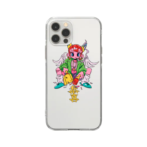 恭喜(チリトリ) Soft Clear Smartphone Case