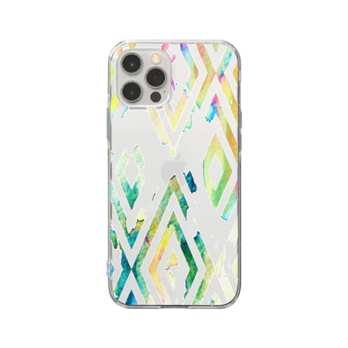 Colorful Watercolor(rhombus) Soft Clear Smartphone Case