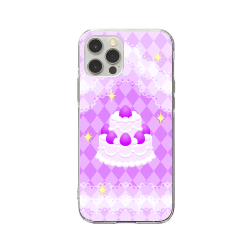 推し色ケーキ◇紫◇ Soft Clear Smartphone Case