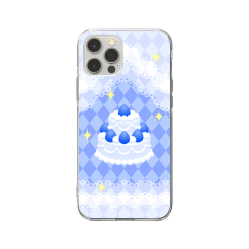 推し色ケーキ◇青◇ Soft Clear Smartphone Case