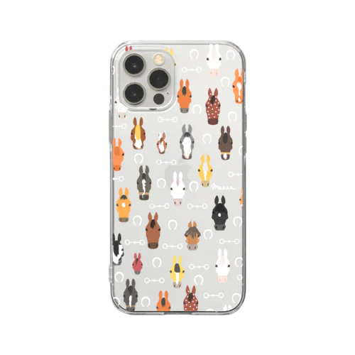 馬の顔柄 Soft Clear Smartphone Case