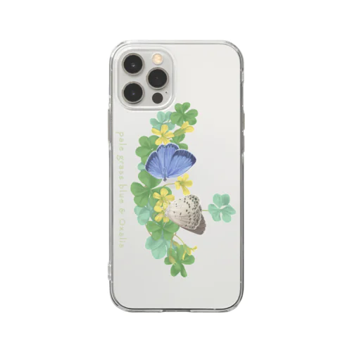 ヤマトシジミとカタバミ Soft Clear Smartphone Case