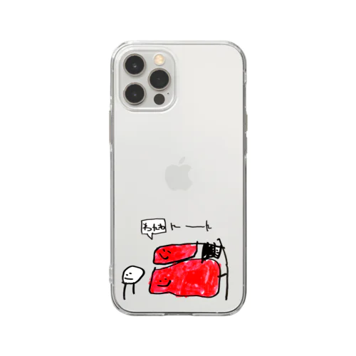 わんわんーん　Red Soft Clear Smartphone Case