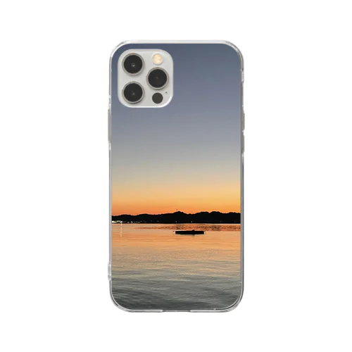 夕焼け港 Soft Clear Smartphone Case