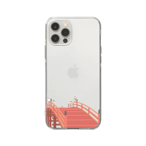 狐の赤太鼓橋 Soft Clear Smartphone Case