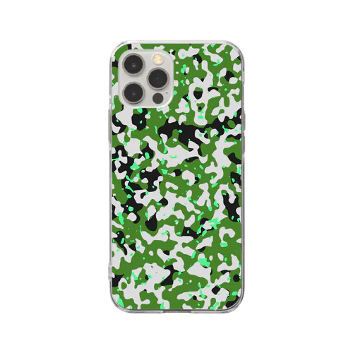Camo AGR Green アグレッサー迷彩 緑色 サバゲー装備 Soft Clear Smartphone Case