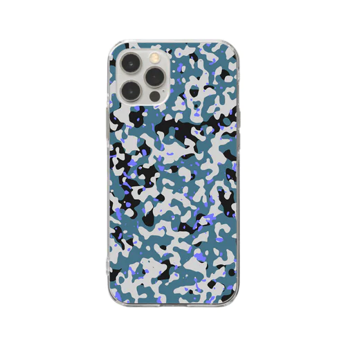 Camo AGR Blue アグレッサー迷彩 青色 Soft Clear Smartphone Case