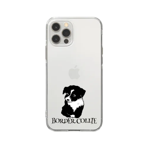 子犬のボーダーコリー Soft Clear Smartphone Case