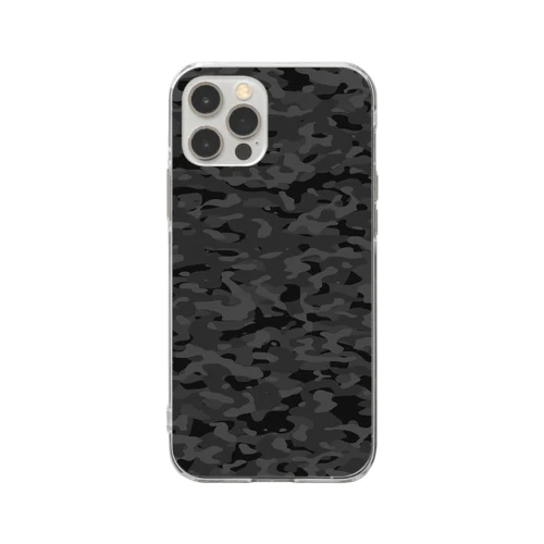 CasualCamo Black カジュアル迷彩 黒色 サバゲー装備 Soft Clear Smartphone Case