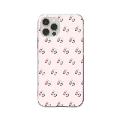 うさぎnuinuiまみれ Soft Clear Smartphone Case