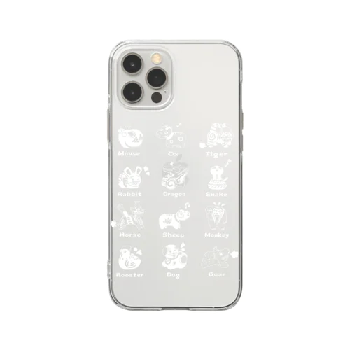 The Zodiac of Fukushima(白抜き) Soft Clear Smartphone Case