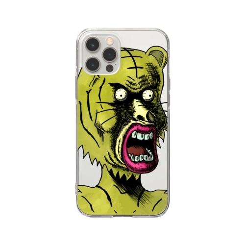NFT風の虎 ~Tiger Face Is Scary~ Soft Clear Smartphone Case