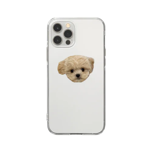 愛犬のぽぽ Soft Clear Smartphone Case