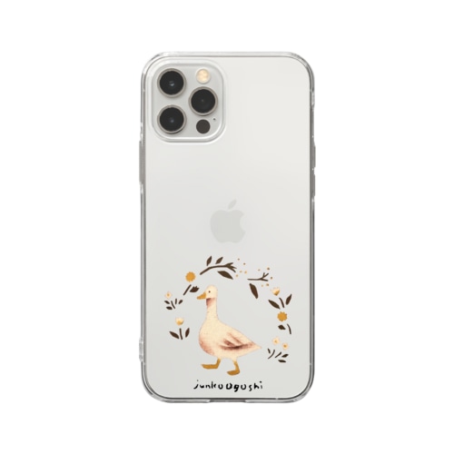 かわいいガチョウ Cute goose Soft Clear Smartphone Case