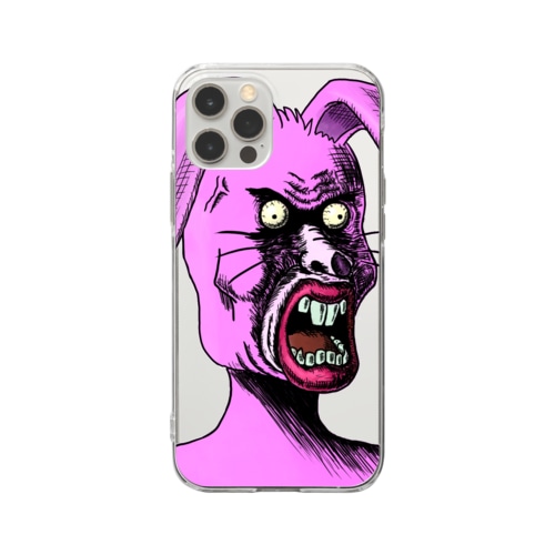 NFT風のウサギ ~Rabbit Face Is Scary~ Soft Clear Smartphone Case