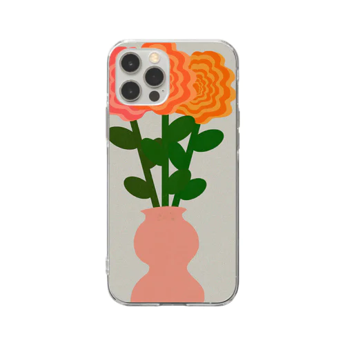 お花 Soft Clear Smartphone Case