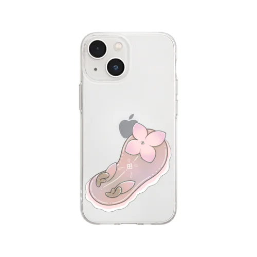 ツノアリウサギアジサイモドキウミウシ 桃色ver. Soft Clear Smartphone Case