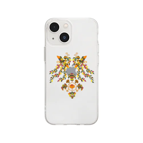 【正倉院】花喰鳥文様 Soft Clear Smartphone Case