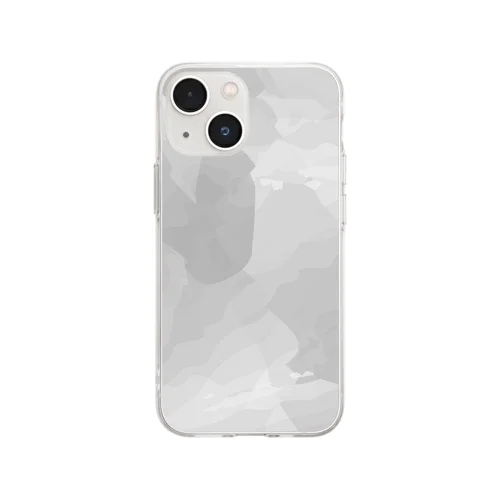 白グレーのソフトクリアケース Soft Clear Smartphone Case