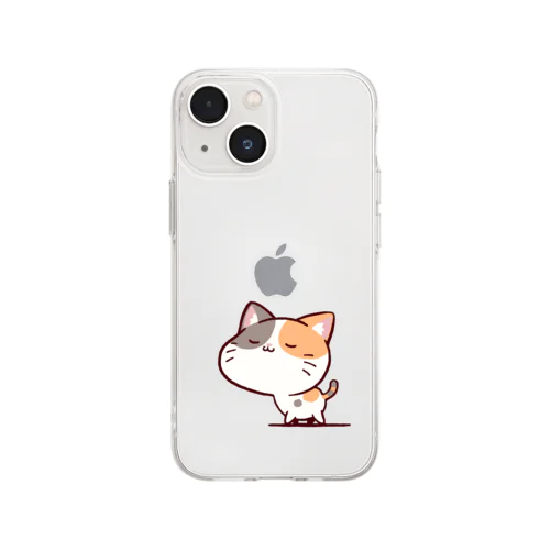 すまし顔の猫 Soft Clear Smartphone Case