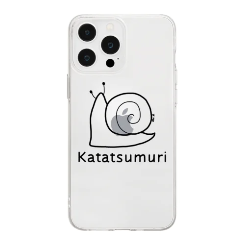 Katatsumuri (カタツムリ) 黒デザイン Soft Clear Smartphone Case